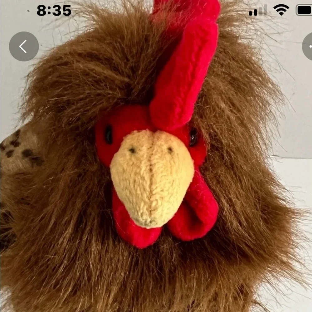 Vintage A & A Plush, Inc. Brown Chicken Rooster Plush Croaking Sound Box Works